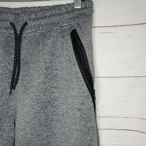 Southpole Embroidered Medium Gray Black Zipper Pockets Joggers - Picture 2 of 7